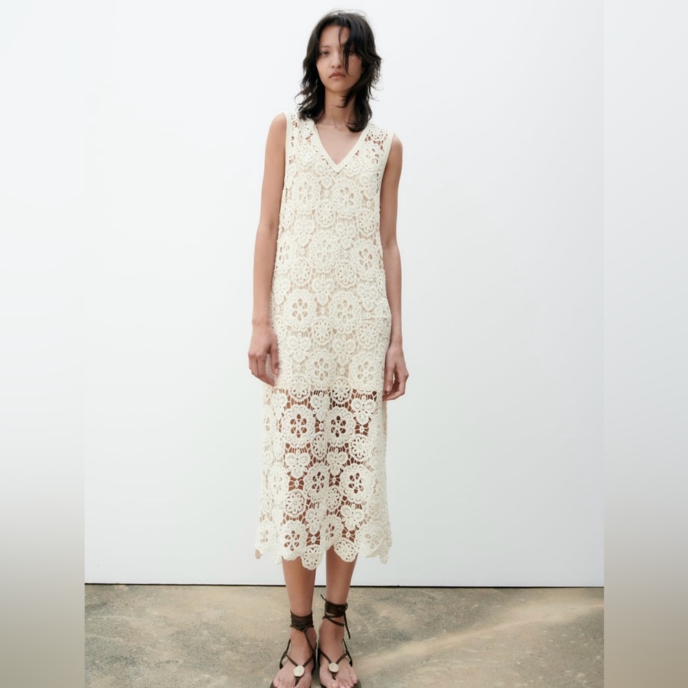Zara-Crochet Midi dress